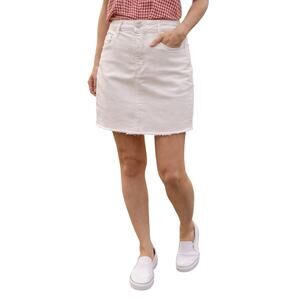 MSRP $49 ✨Garage Super White Denim Mini Skirt – Size Small | Raw Hem ✨QUICK SHIP